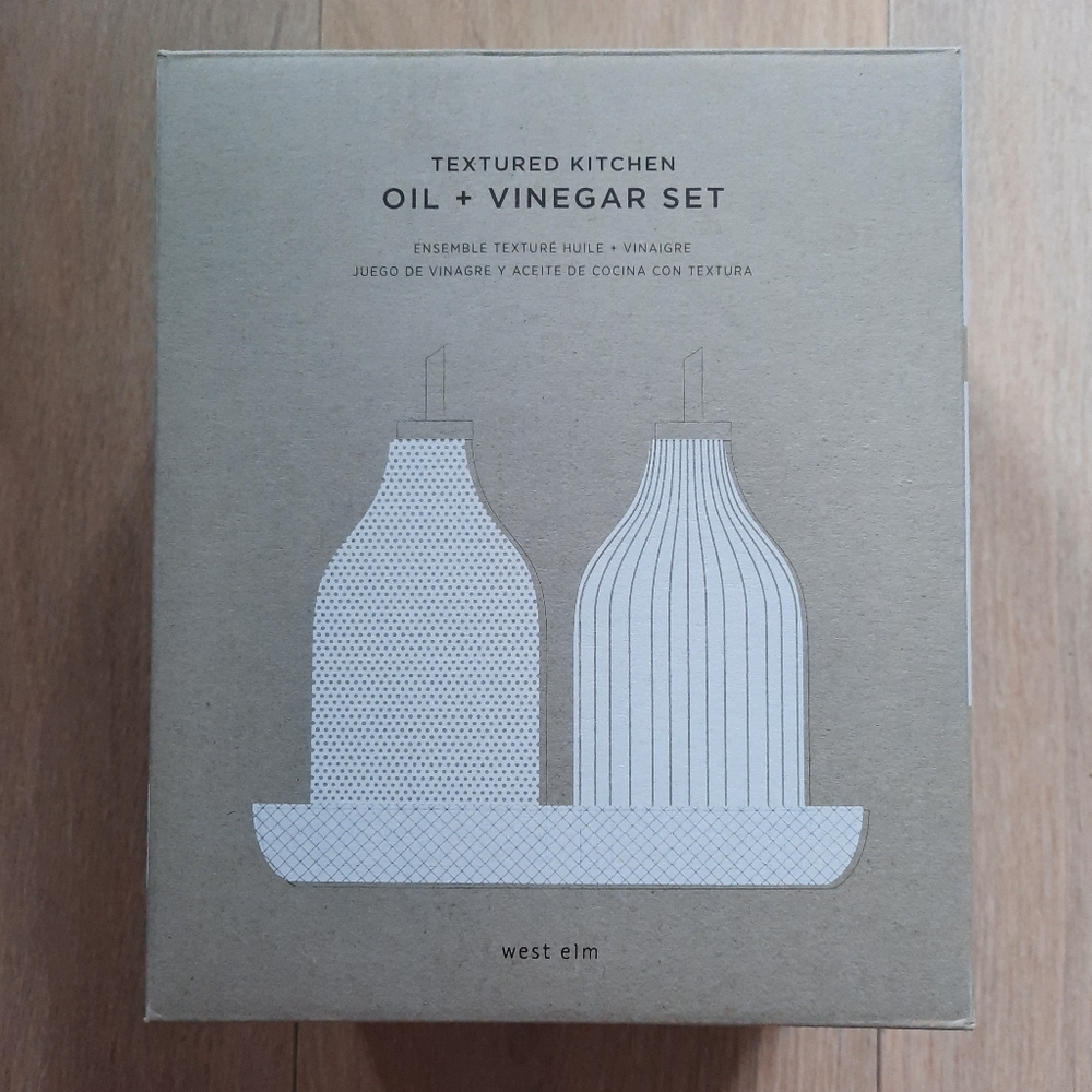 West Elm Textured Kitchen Oil and Vinegar Set